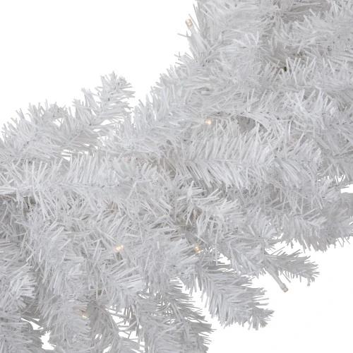 Northlight Pre-Lit LED White Canadian Pine Artificial Christmas Wreath, 30-Inch, Clear Lights 5 Northlight Pre-Lit LED White Canadian Pine Artificial Christmas Wreath, 30-Inch, Clear Lights - Image 5