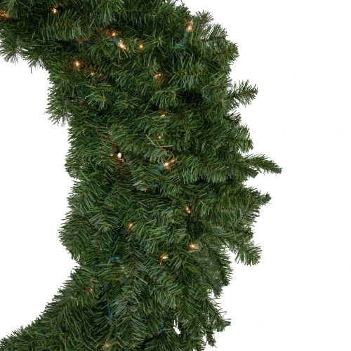 Northlight Pre-Lit Canadian Pine Artificial Christmas Wreath - 48-Inch, Clear Lights 3 Northlight Pre-Lit Canadian Pine Artificial Christmas Wreath - 48-Inch, Clear Lights - Image 3