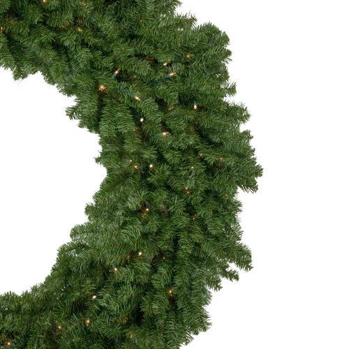 Northlight 5' Pre-Lit Commercial Canadian Pine Artificial Christmas Wreath, Clear Lights 3 Northlight 5' Pre-Lit Commercial Canadian Pine Artificial Christmas Wreath, Clear Lights - Image 3