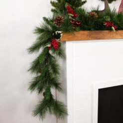 Northlight 9' X 14" White Valley Pine With Pine Cones Artificial Christmas Garland - Unlit -Chic Christmas Decoration northlight v15922 styled2 12545.1689085520