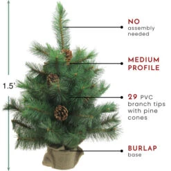 Northlight 18" Medium Royal Oregon Pine Burlap Base Artificial Christmas Tree - Unlit -Chic Christmas Decoration northlight v15923 thumbnail 87606.1604542604