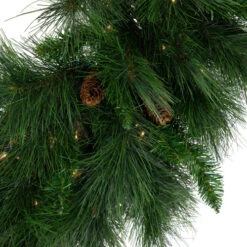 Northlight Pre-Lit White Valley Pine Artificial Christmas Wreath With Pinecones, 36-Inch, Clear Lights -Chic Christmas Decoration northlight v15936 03 01067.1691247505