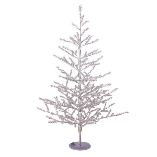 Northlight 3' Pre-Lit LED Silver Tinsel Twig Artificial Christmas Tree - Clear Lights 1 Northlight 3' Pre-Lit LED Silver Tinsel Twig Artificial Christmas Tree - Clear Lights