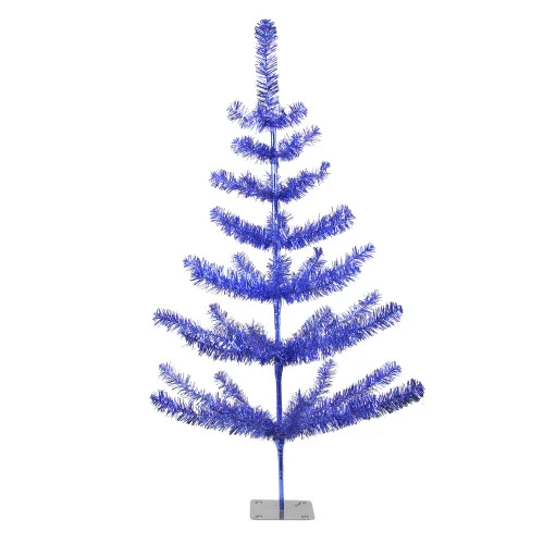 Northlight 3' Medium Blue Tinsel Twig Pine Artificial Christmas Tree - Unlit 1 Northlight 3' Medium Blue Tinsel Twig Pine Artificial Christmas Tree - Unlit