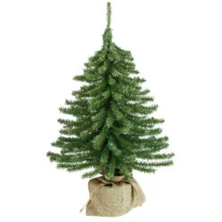 Northlight 18" Potted Downswept Mini Village Pine Medium Artificial Christmas Tree, Unlit