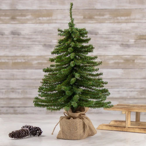 Northlight 18" Potted Downswept Mini Village Pine Medium Artificial Christmas Tree, Unlit 2 Northlight 18" Potted Downswept Mini Village Pine Medium Artificial Christmas Tree, Unlit - Image 2