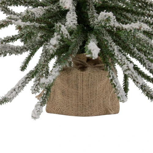 Northlight 2' Potted Flocked Downswept Mini Village Pine Medium Artificial Christmas Tree - Unlit 5 Northlight 2' Potted Flocked Downswept Mini Village Pine Medium Artificial Christmas Tree - Unlit - Image 5