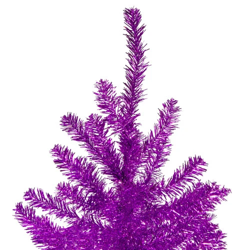Northlight 6' Metallic Purple Tinsel Artificial Christmas Tree - Unlit 3 Northlight 6' Metallic Purple Tinsel Artificial Christmas Tree - Unlit - Image 3