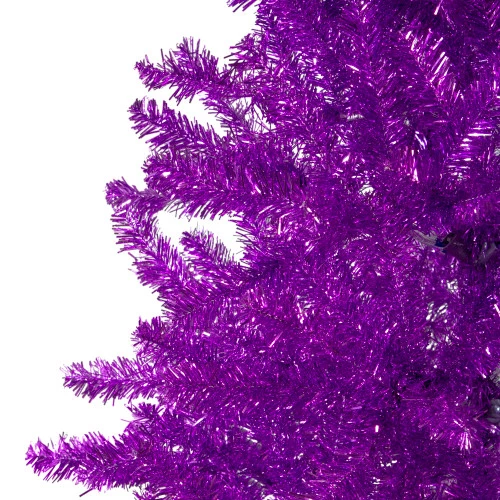 Northlight 7' Metallic Purple Tinsel Artificial Christmas Tree - Unlit 4 Northlight 7' Metallic Purple Tinsel Artificial Christmas Tree - Unlit - Image 4