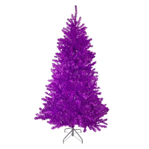 Northlight 6' Metallic Purple Tinsel Artificial Christmas Tree - Unlit 1 Northlight 6' Metallic Purple Tinsel Artificial Christmas Tree - Unlit