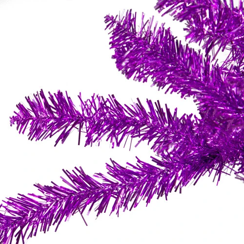 Northlight 6' Metallic Purple Tinsel Artificial Christmas Tree - Unlit 2 Northlight 6' Metallic Purple Tinsel Artificial Christmas Tree - Unlit - Image 2