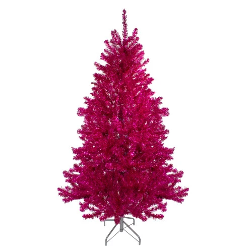 Northlight 6' Metallic Pink Tinsel Artificial Christmas Tree - Unlit 1 Northlight 6' Metallic Pink Tinsel Artificial Christmas Tree - Unlit