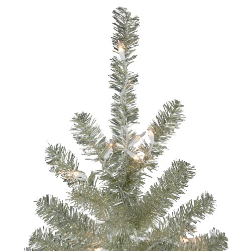 Northlight 4.5' Soft Metallic Champagne Artificial Tinsel Christmas Tree - Clear Lights 4 Northlight 4.5' Soft Metallic Champagne Artificial Tinsel Christmas Tree - Clear Lights - Image 4