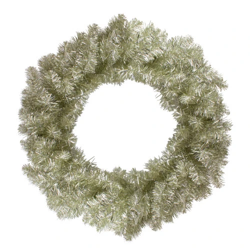 Northlight 24" Metallic Champagne Gold Artificial Double Tinsel Christmas Wreath - Unlit 1 Northlight 24" Metallic Champagne Gold Artificial Double Tinsel Christmas Wreath - Unlit
