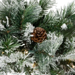 Northlight Pre-Lit Flocked Rosemary Emerald Angel Pine Artificial Christmas Wreath - 30-Inch, Clear LED Lights -Chic Christmas Decoration northlight v27390 03 13997.1692025709