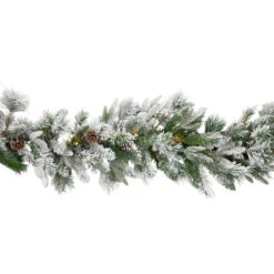 Northlight 9' X 14" Pre-Lit Flocked Mixed Rosemary Emerald Pine Artificial Christmas Garland - Clear LED Lights -Chic Christmas Decoration northlight v27391 03 52275.1690642415