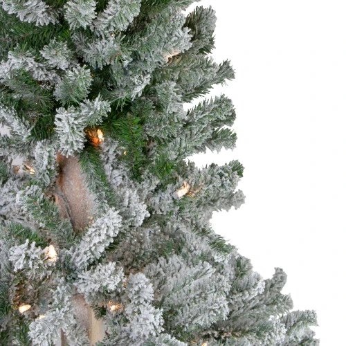 Northlight 6' Pre-Lit Flocked Alpine Artificial Christmas Tree, Clear Lights 4 Northlight 6' Pre-Lit Flocked Alpine Artificial Christmas Tree, Clear Lights - Image 4