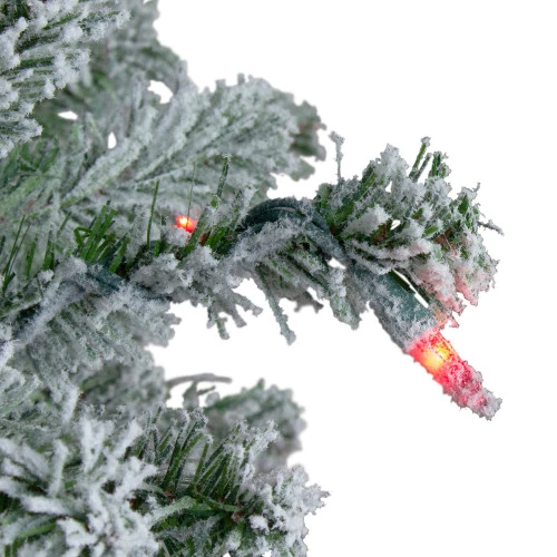 Northlight Set Of 3 Pre-Lit Slim Flocked Alpine Artificial Christmas Trees 6' - Multicolor Lights 3 Northlight Set Of 3 Pre-Lit Slim Flocked Alpine Artificial Christmas Trees 6' - Multicolor Lights - Image 3