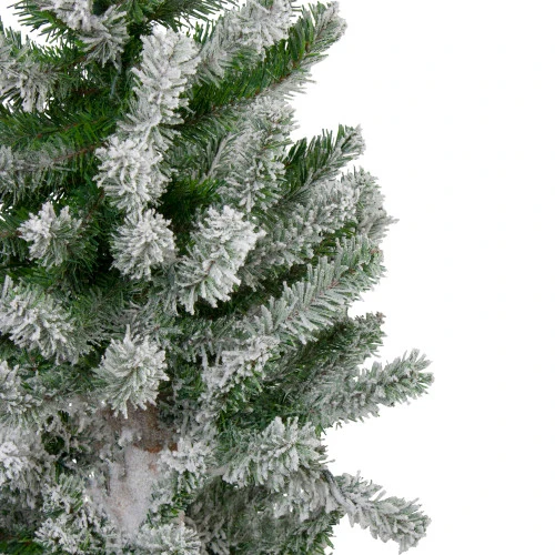 Northlight Set Of 3 Slim Flocked Alpine Artificial Christmas Trees 6' - Unlit 4 Northlight Set Of 3 Slim Flocked Alpine Artificial Christmas Trees 6' - Unlit - Image 4