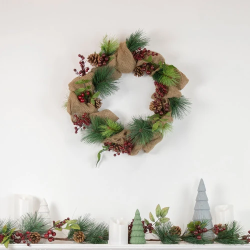 Northlight 4.5' X 5.5" Green And Red Snow Dusted Artificial Christmas Garland - Unlit 2 Northlight 4.5' X 5.5" Green And Red Snow Dusted Artificial Christmas Garland - Unlit - Image 2