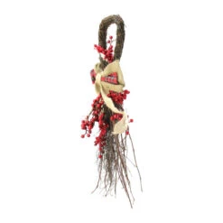 Northlight 24" Twig And Red Berries Artificial Christmas Teardrop Swag - Unlit -Chic Christmas Decoration northlight vm02186 3 70471.1599787100