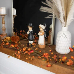 Northlight 5' X 6" Fall Harvest Berries And Leaves Twig Artificial Garland, Unlit -Chic Christmas Decoration northlight vm02195 styled 02 39790.1695744021