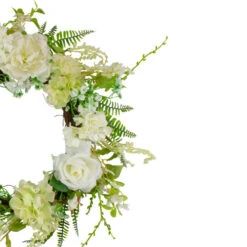 Northlight Peony And Rose Artificial Spring Wreath, White And Green - 24-Inch -Chic Christmas Decoration northlight vm18640 2 updated 69165.1621533972
