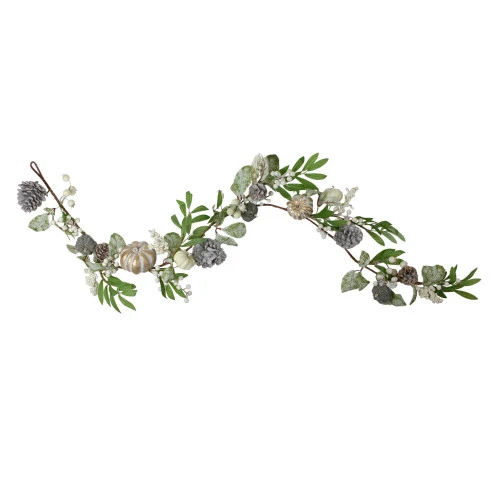 Northlight 5' X 8" Pumpkin, Berries And Leaves Artificial Thanksgiving Garland - Unlit 1 Northlight 5' X 8" Pumpkin, Berries And Leaves Artificial Thanksgiving Garland - Unlit