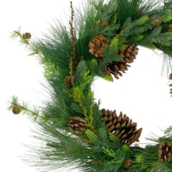 Northlight 28" Long Needle And Pine Cones Artificial Christmas Wreath - Unlit -Chic Christmas Decoration northlight vm26526 1 68231.1588355764