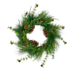 Northlight 28" Long Needle And Pine Cones Artificial Christmas Wreath - Unlit