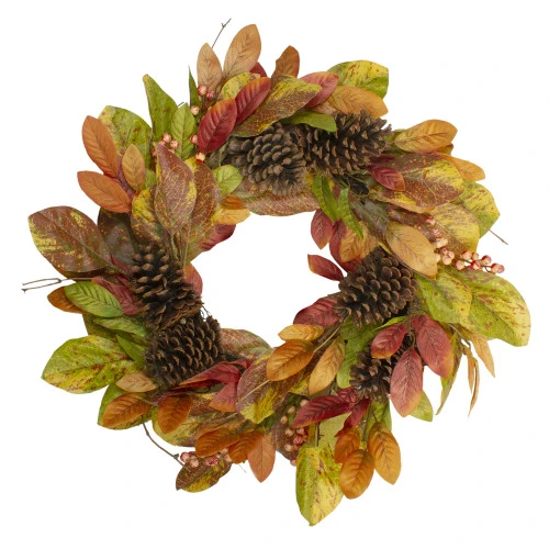 Northlight Leaves And Berries Twig Artificial Thanksgiving Wreath - 26-Inch, Unlit 1 Northlight Leaves And Berries Twig Artificial Thanksgiving Wreath - 26-Inch, Unlit