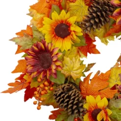 Northlight Sunflower And Pine Cone Artificial Thanksgiving Wreath - 24-Inch, Unlit 6 Northlight Sunflower And Pine Cone Artificial Thanksgiving Wreath - 24-Inch, Unlit -Chic Christmas Decoration northlight vm26529 1 82091.1665610426