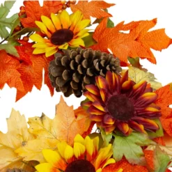 Northlight Sunflower And Pine Cone Artificial Thanksgiving Wreath - 24-Inch, Unlit 7 Northlight Sunflower And Pine Cone Artificial Thanksgiving Wreath - 24-Inch, Unlit -Chic Christmas Decoration northlight vm26529 4 58829.1665610426
