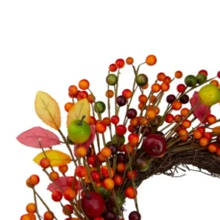 Northlight Berries And Apples Foliage Twig Artificial Thanksgiving Wreath - 18-Inch, Unlit -Chic Christmas Decoration northlight vm26538 4 60476.1665610747