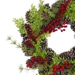 Northlight Frosted Pine Cones And Berries Artificial Christmas Wreath - 18-Inch, Unlit -Chic Christmas Decoration northlight vm26540 1 87805.1588357524