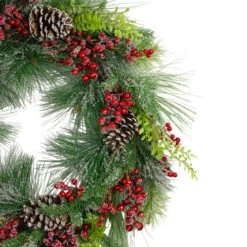 Northlight Iced Red Berries And Mixed Pine Artificial Christmas Wreath - 32 Inch, Unllit -Chic Christmas Decoration northlight vm26542 1 08211.1664033597