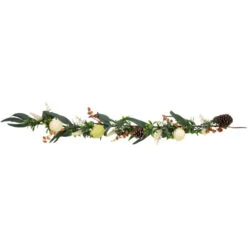 Northlight 5' X 6" Green Gourds And Foliage Artificial Fall Harvest Garland - Unlit