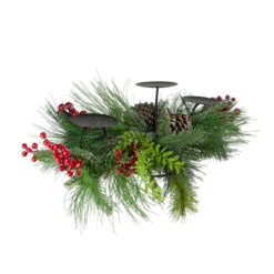 Northlight 32" Iced Mixed Pine, Berries And Pine Cones Christmas Pillar Candle Holder -Chic Christmas Decoration northlight vm26551 1 52920.1588355767