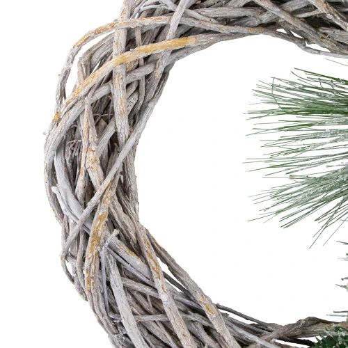 Northlight Frosted Pine Cone And Foliage Artificial Christmas Twig Wreath, 15 Inch, Unlit 3 Northlight Frosted Pine Cone And Foliage Artificial Christmas Twig Wreath, 15 Inch, Unlit - Image 3
