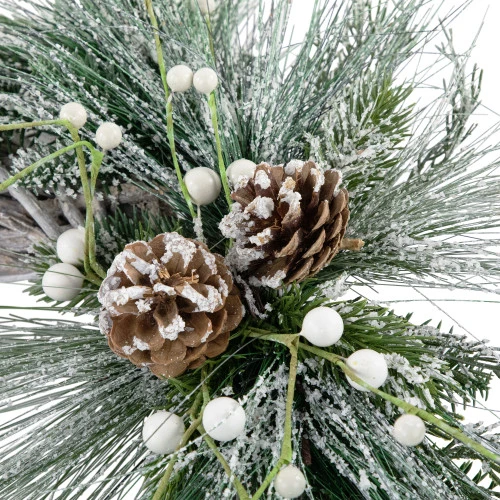 Northlight Frosted Pine Cone And Foliage Artificial Christmas Twig Wreath, 15 Inch, Unlit 2 Northlight Frosted Pine Cone And Foliage Artificial Christmas Twig Wreath, 15 Inch, Unlit - Image 2