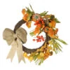 Northlight Orange Pumpkins And Berries With Bow Artificial Wreath - 20-Inch, Unlit