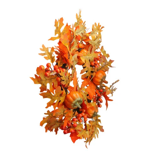 Northlight Autumn Leaves, Pumpkins And Berries Artificial Thanksgiving Wreath, 22-Inch, Unlit 2 Northlight Autumn Leaves, Pumpkins And Berries Artificial Thanksgiving Wreath, 22-Inch, Unlit - Image 2