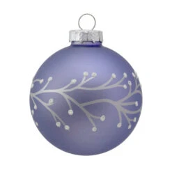 Northlight 4ct Matte Purple Glass Ball Christmas Ornaments With Branch Design 2.5" (63.5mm) -Chic Christmas Decoration northlight wy00127 2 updated2022 23237.1674812771