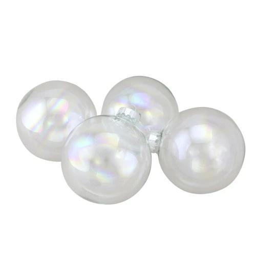 Northlight 4ct Clear Iridescent Glass Christmas Ball Ornaments 4" (100mm) 1 Northlight 4ct Clear Iridescent Glass Christmas Ball Ornaments 4" (100mm)