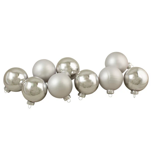 Northlight 9ct Silver 2-Finish Glass Christmas Ball Ornaments 2.5" (65mm) 3 Northlight 9ct Silver 2-Finish Glass Christmas Ball Ornaments 2.5" (65mm) - Image 3