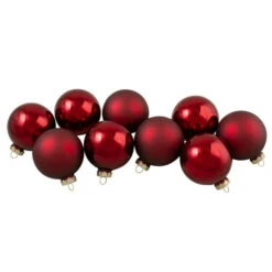 Northlight 9ct Cherry Red Glass 2-Finish Christmas Ball Ornaments 2.5" (65mm) -Chic Christmas Decoration northlight wy00739 3 13533.1601948324
