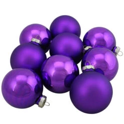 Northlight 9ct Purple 2-Finish Glass Ball Christmas Ornaments 2.5" (63mm) -Chic Christmas Decoration northlight wy00742 3 75727.1602122186