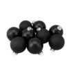 Northlight 9ct Shiny And Matte Black Glass Ball Christmas Ornaments 2.5" (65mm)