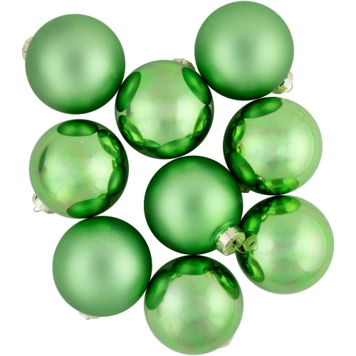 Northlight 9ct Grass Green Finish Glass Christmas Ball Ornaments 2.5" (65mm) 5 Northlight 9ct Grass Green Finish Glass Christmas Ball Ornaments 2.5" (65mm) - Image 5