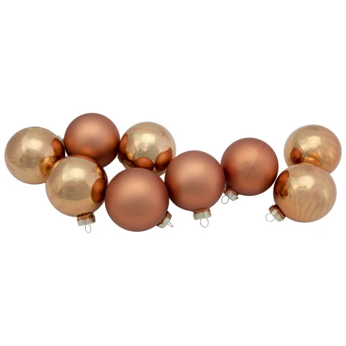 Northlight 9ct Brown 2-Finish Christmas Glass Ball Ornaments 2.5" (65mm) 1 Northlight 9ct Brown 2-Finish Christmas Glass Ball Ornaments 2.5" (65mm)